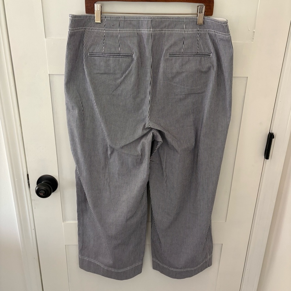 Talbots High Waist Blue White Stripe Deck Pants. Size 14. - Picture 5 of 14